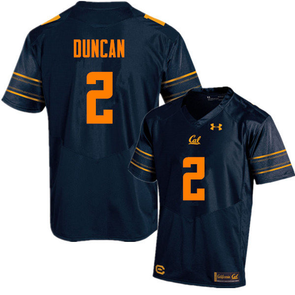 Men #2 Jordan Duncan Cal Bears (California Golden Bears College) Football Jerseys Sale-Navy